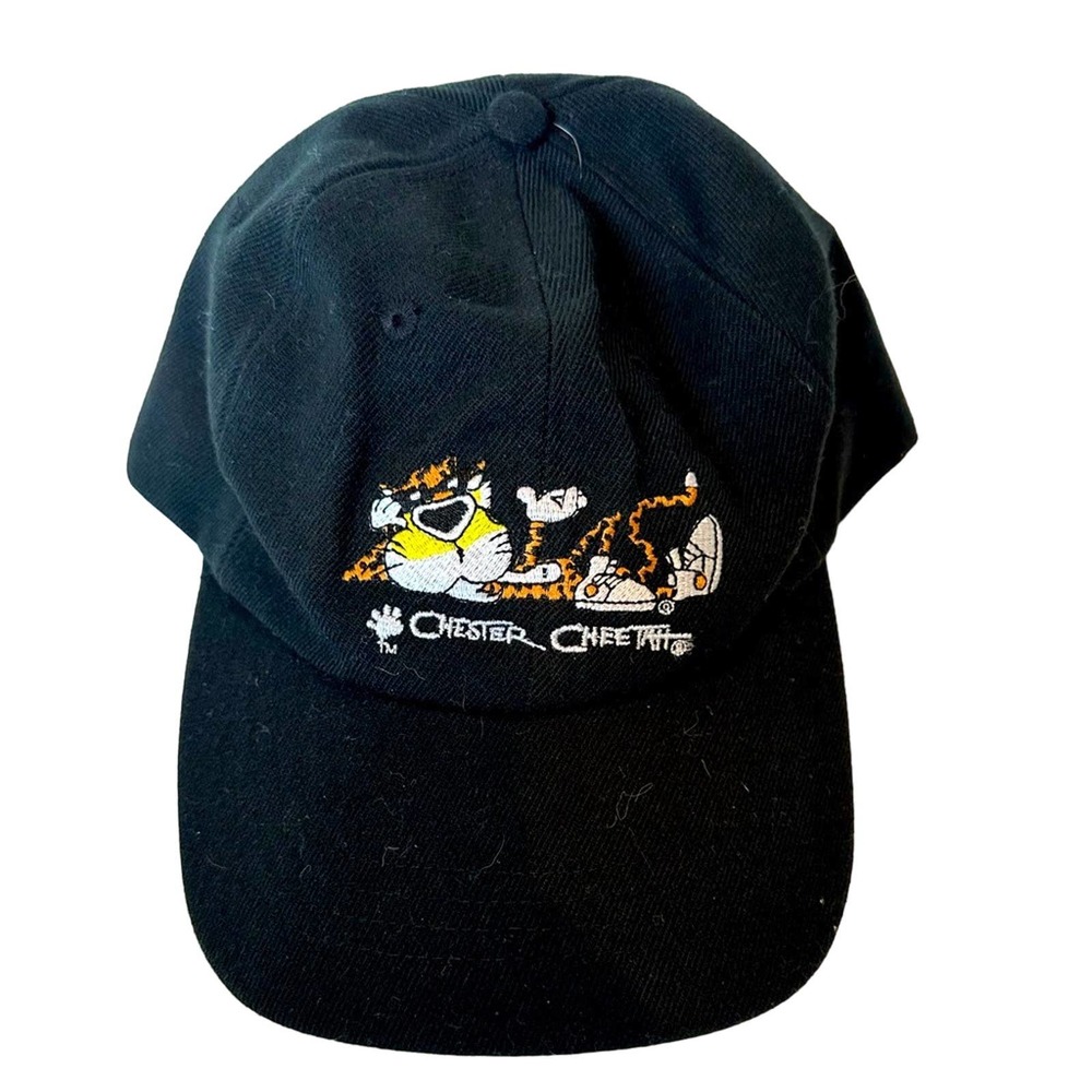 Vintage Chester Cheetah Cheetos Black Snapback Hat Planet Lunch 90s Snack Merch